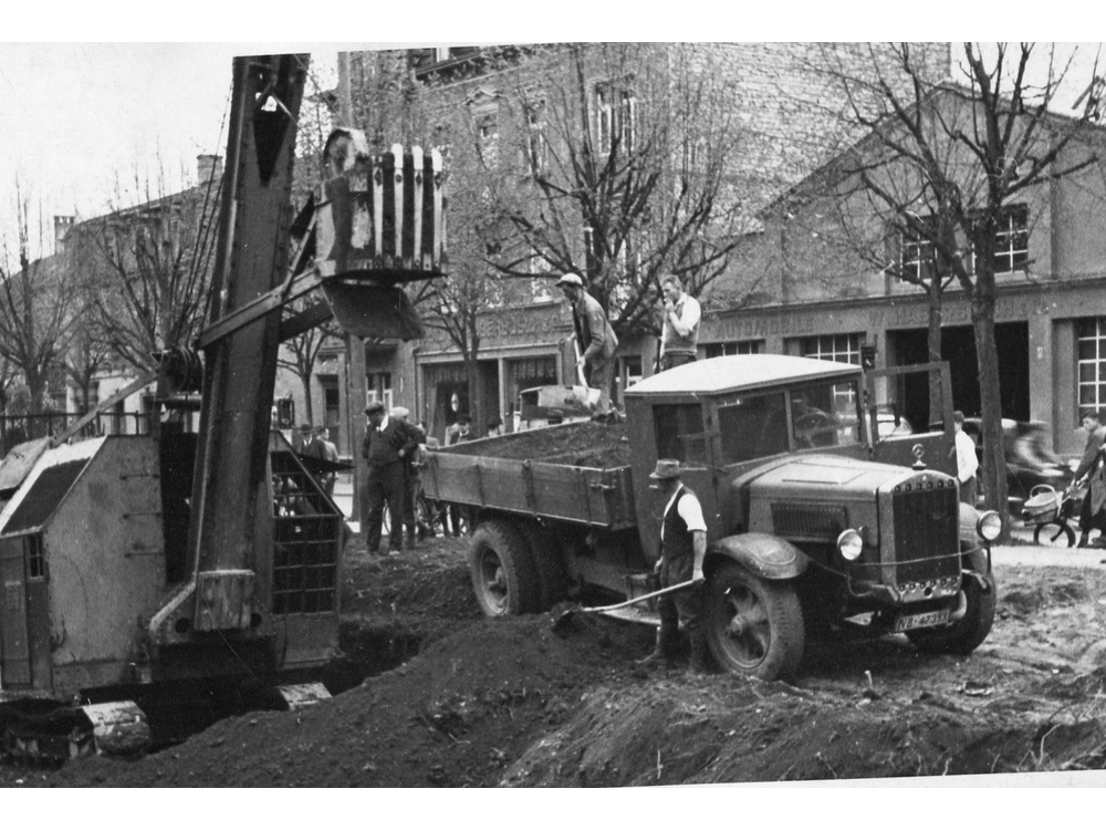 Baustelle vor Automobile Haberbusch Lörrach