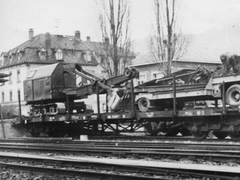 Baggerverladung am Güterbahnhof Grenzach, um 1950