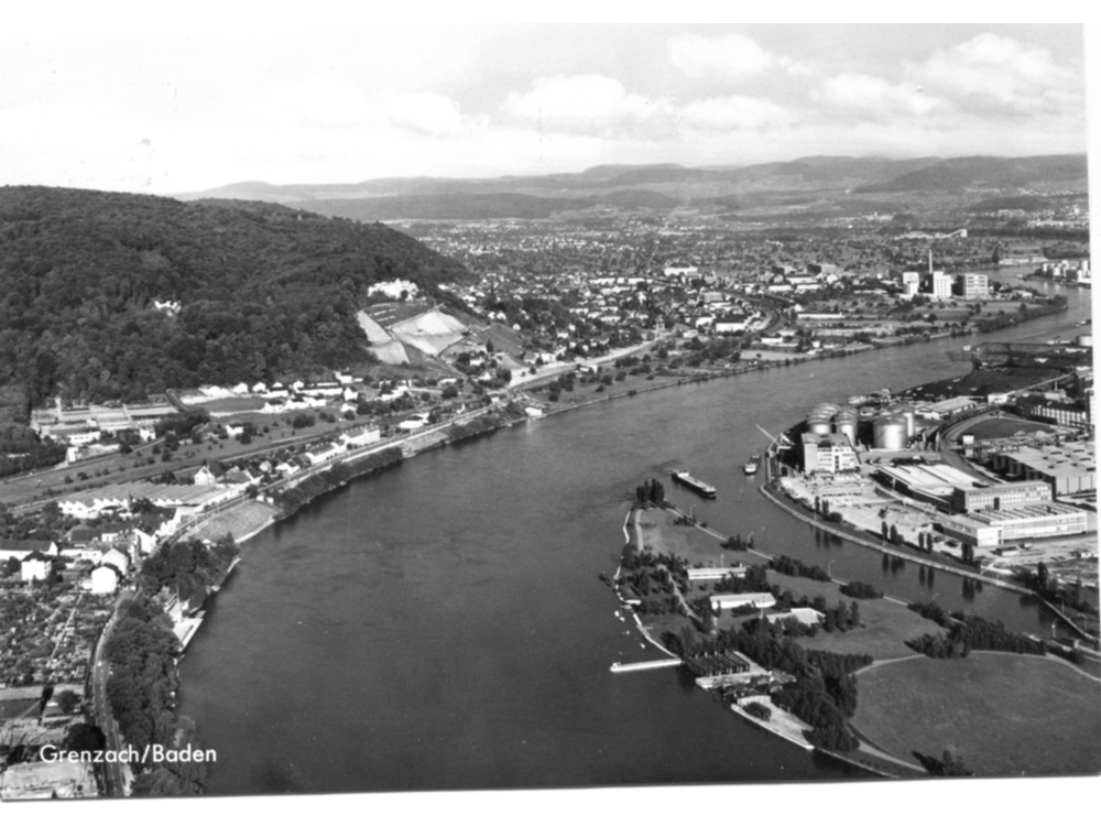 Schleuse Birsfelden mit 1 Becken um 1960