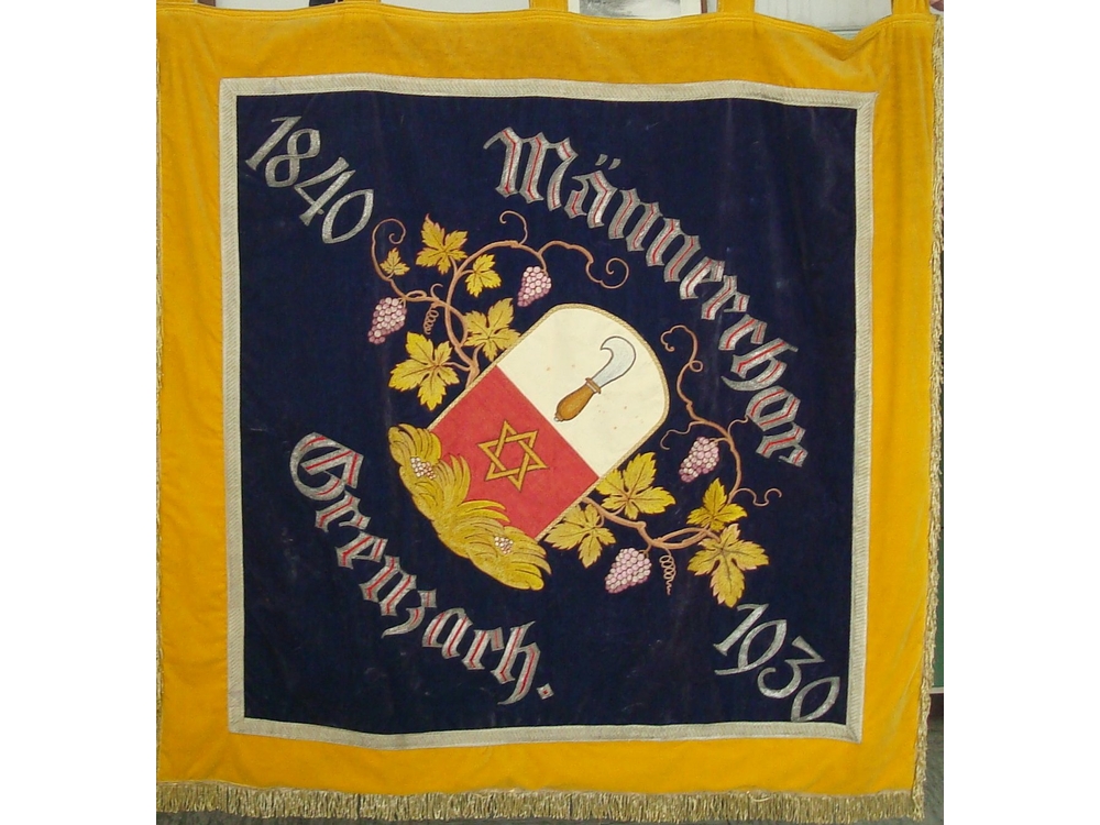 Wappen auf der Fahne des Grenzacher Männerchors